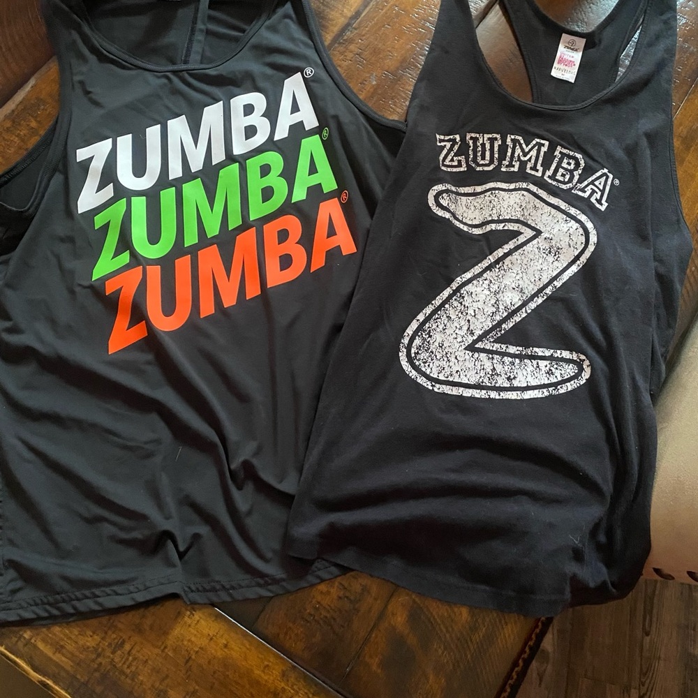 Zumba Fitness 3 Black Tank Tops with Bold Graphics - Picture 2 of 3